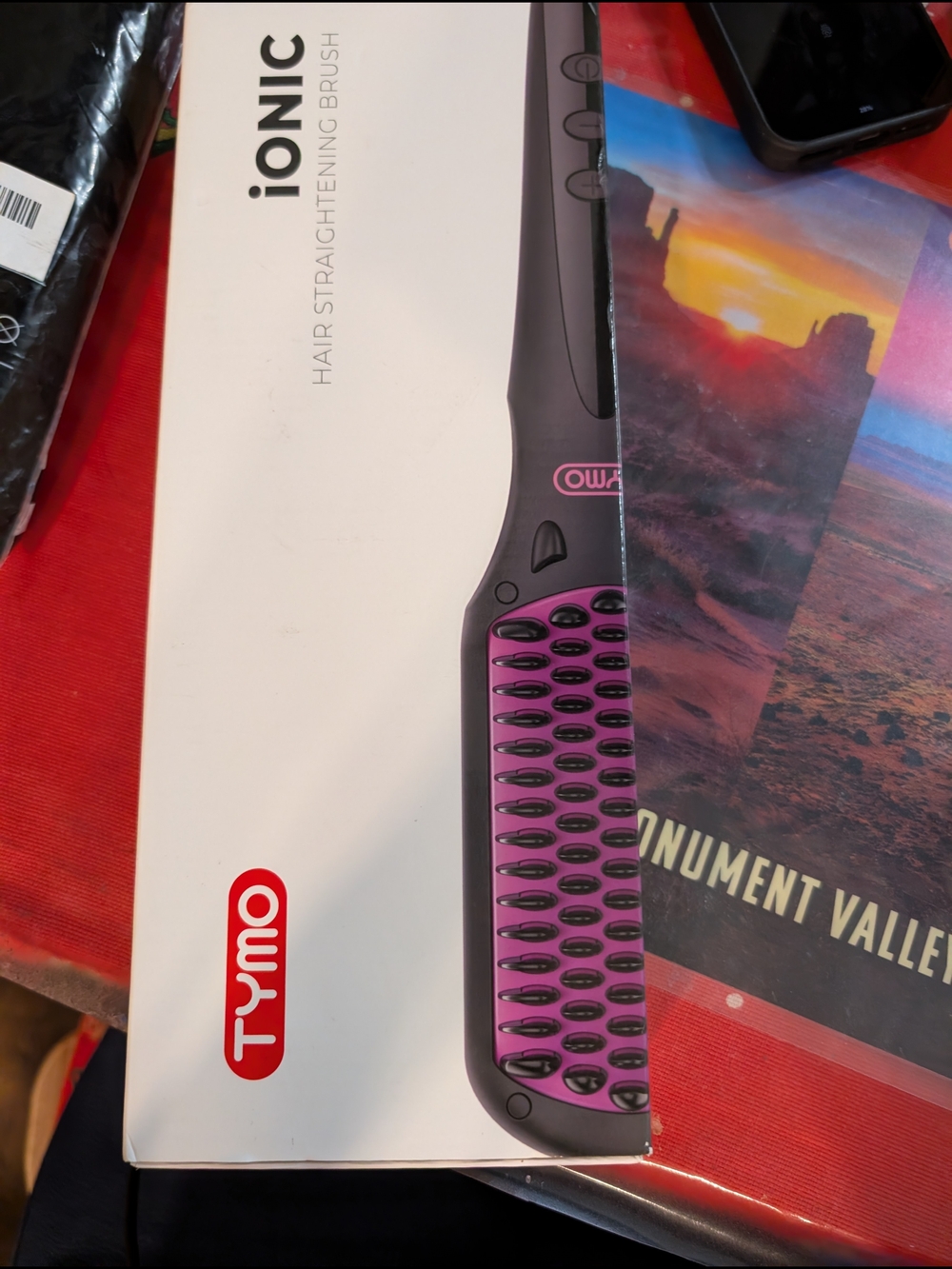 Tymo Ionic Hair Straightening Brush - Pink and Black